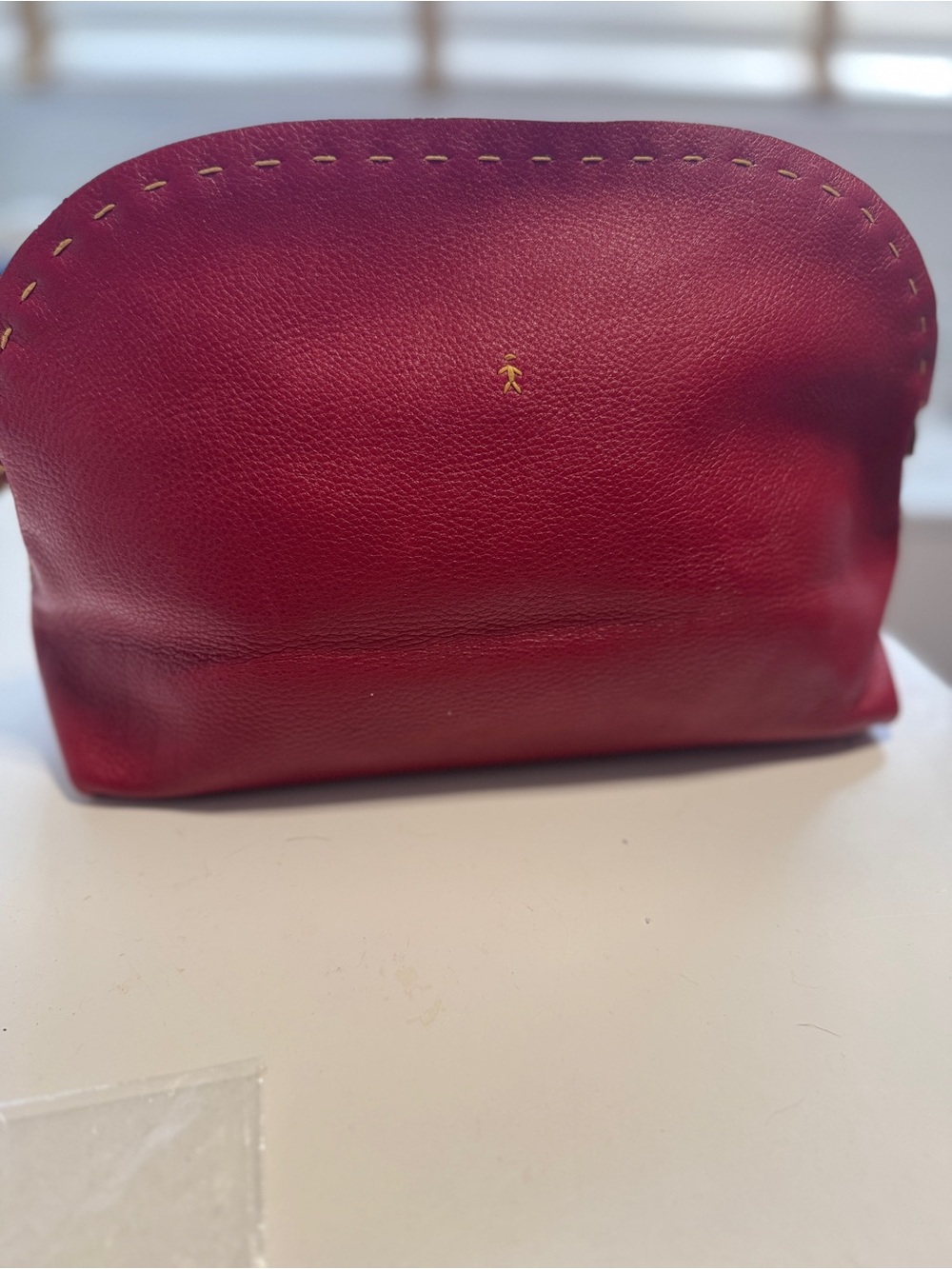 Henry Beguelin Red Leather Clutch / Pouch – Hand-Stitched – Made in Italy
